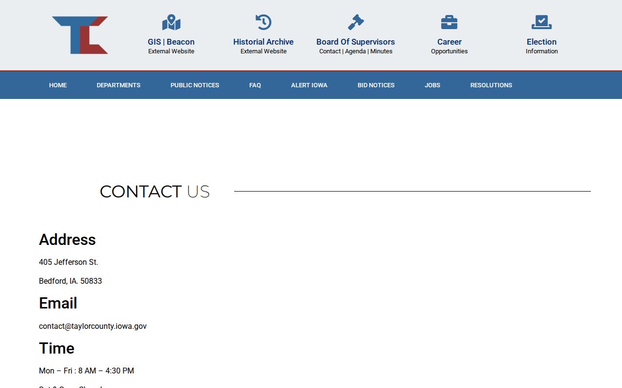 Taylor County criminal history courthouse and office contact page
