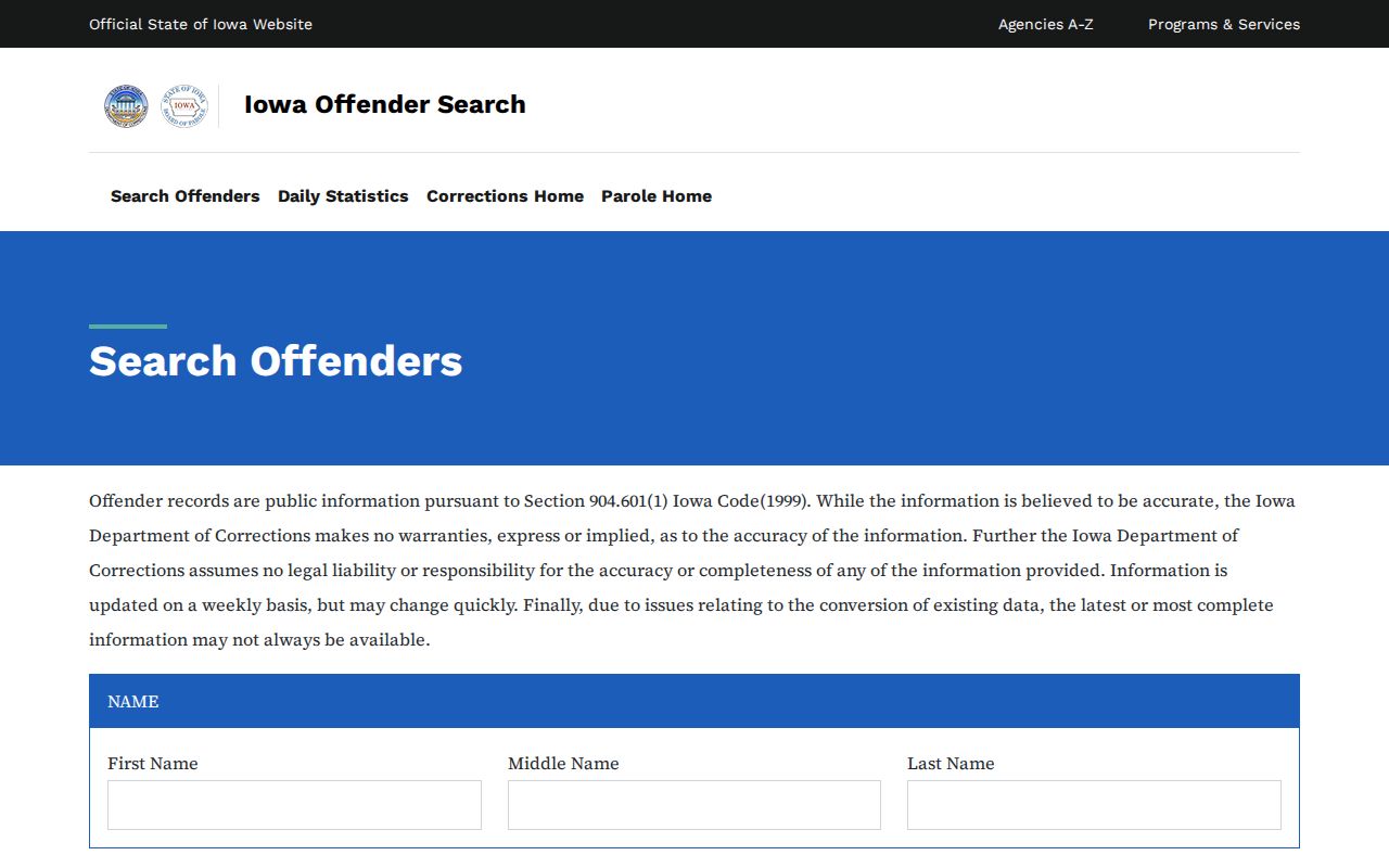 Taylor County criminal history Iowa DOC offender search