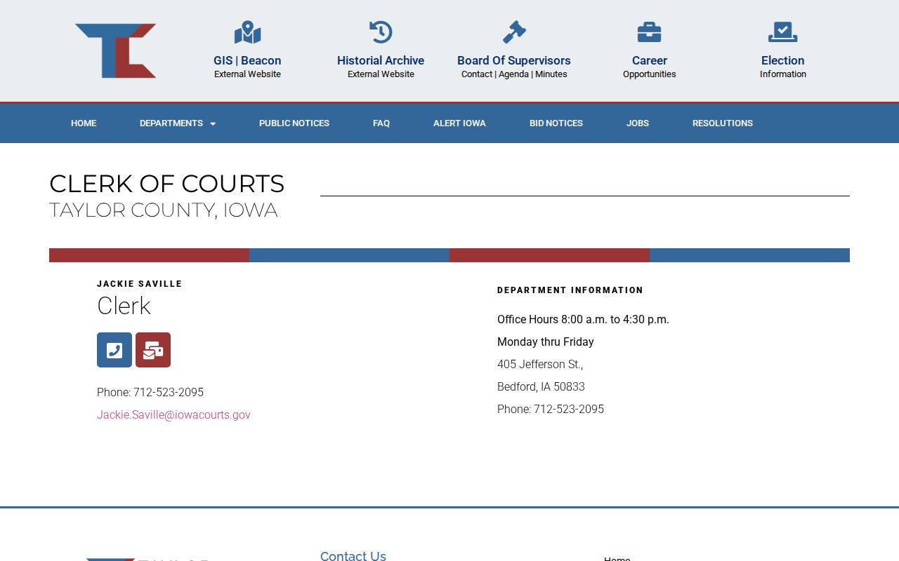 Taylor County criminal court cases clerk information
