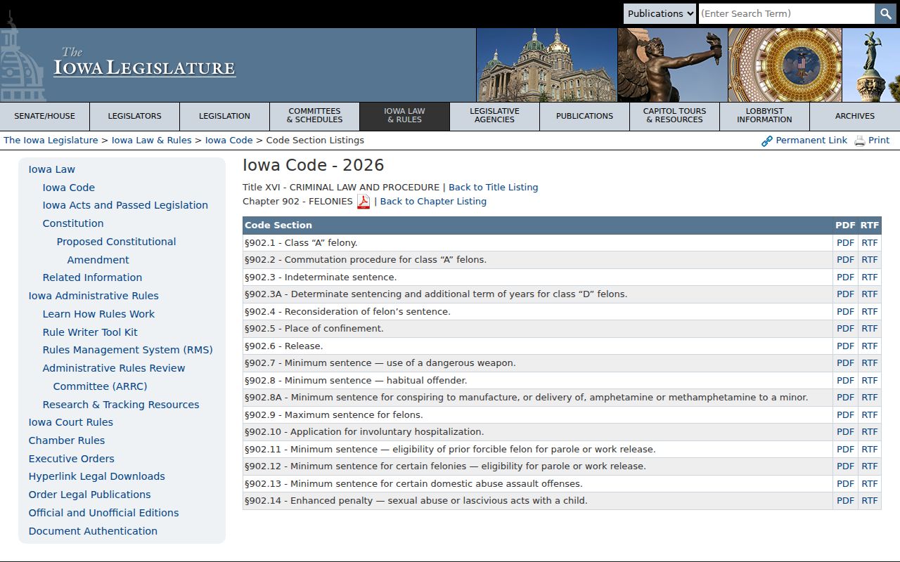 Lenox criminal case records in Taylor County and Iowa felony sentencing law