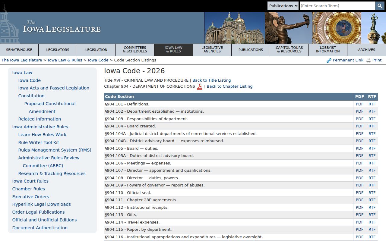 Lenox criminal history in Taylor County and Iowa Department of Corrections law