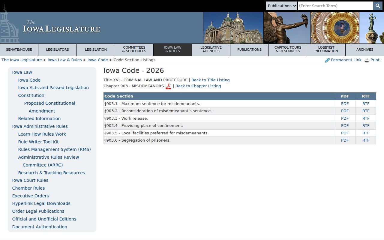 Lenox criminal records in Taylor County and Iowa misdemeanor sentencing law