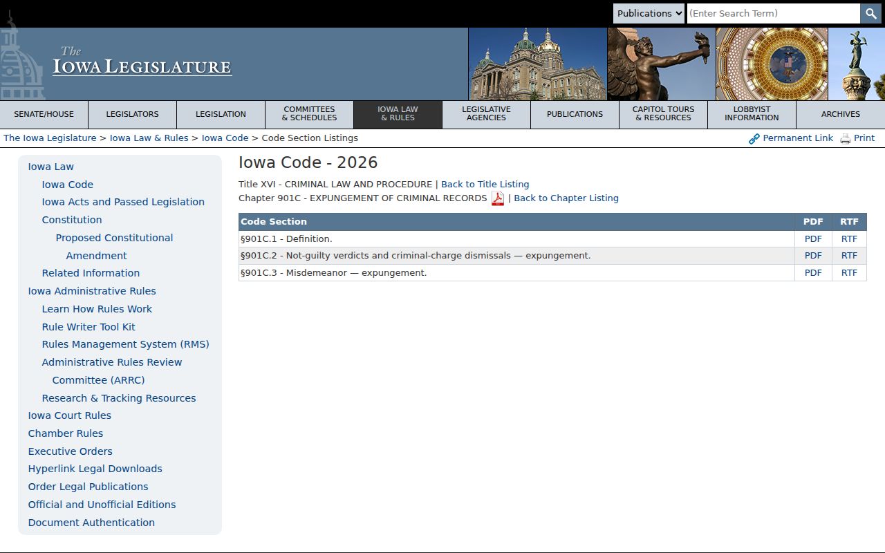 Iowa expungement statute compared with Taylor County registry duties