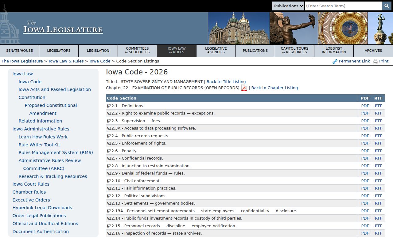Iowa open records law related to Taylor County registry access